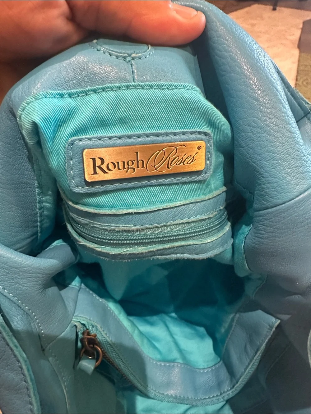 Rough Roses Roxy Satchel/ Hobo Aqua Bag